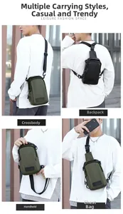 Sac de poitrine en nylon imperméable avec plusieurs styles de transport pour hommes