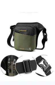 Detail view of tactical waterproof leg bag featuring heavy-duty buckles and nylon texture
