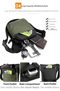Detail view of multi-compartment tactical bag showing ample storage for daily essentials