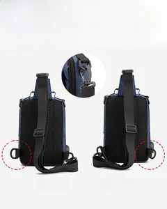 Detail of detachable hook and adjustable strap for left or right shoulder carry