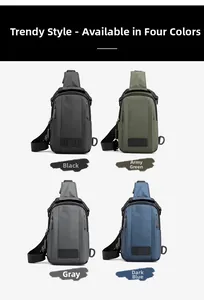 Comparaison de sacs de poitrine en nylon imperméable en noir vert gris et bleu foncé