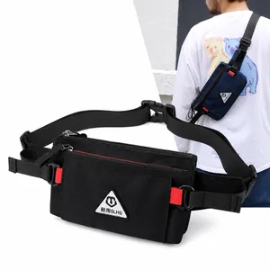 Slim waterproof oxford fabric chest bag for men with triple layer storage and adjustable strap