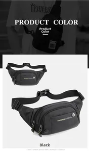 Detail of waterproof nylon waist bag showing durable texture and multi-layer zippers