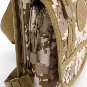 Sac banane tactique camouflage désert en nylon durable avec bandoulière réglable pratique