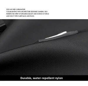 Close-up of tough, sturdy and water-repellent nylon fabric texture for durable backpacks