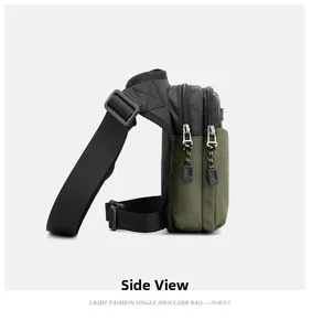 Side view of multi-functional tactical leg bag featuring durable nylon and dual zippers
