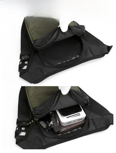 Detail view showing internal main compartment of tactical bag with high storage capacity
