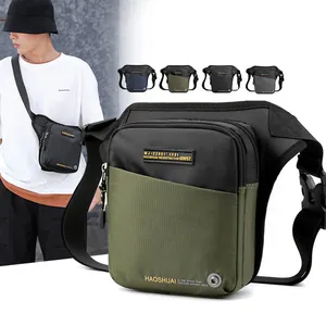Multifunctional Men's Outdoor Tactical Leg Bag Waterproof Nylon Waist Bag For Riding Sports Casual Crossbody Chest Bag