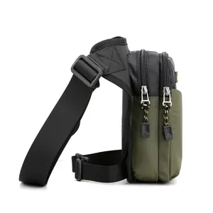 Waterproof tactical leg bag with olive green and black nylon for outdoor cycling and hiking