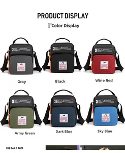 Options de couleur des sacs bandoulière en nylon en gris, noir, marine et vert