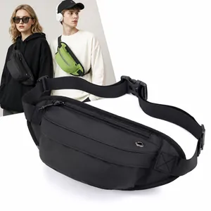 Trendy Waterproof TPU Coated Nylon Waist Bag For Men Women Reflective Zipper Earphone Hole Adjustable Crossbody Chest Bag
