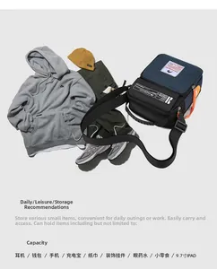 Sac bandoulière en nylon avec capacité iPad 9,7 pouces et vêtements décontractés