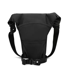 Taktische schwarze Outdoor Beintasche für Radsport mit verstellbaren Gurten und Schnallen
