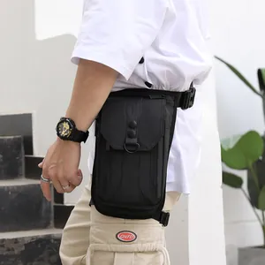 Waterproof outdoor drop leg bag for cycling and hiking shown in a side-view lifestyle shot