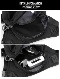 Internal view of the black tactical drop leg bag showing storage capacity for essentials