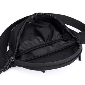 Ballistic nylon sling bag featuring internal compartments and multi-layer storage