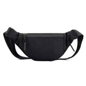 Versatile black ballistic nylon chest bag with adjustable strap for outdoor activities