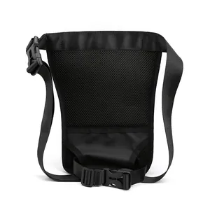 Waterproof multi-functional tactical leg bag with breathable 3D mesh back and adjustable straps