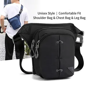 Waterproof Nylon Tactical Leg Bag For Men Women Multi Functional Outdoor Waist Bag Cycling Shoulder Chest Sling Bag Hiking