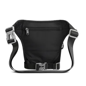 Waterproof black tactical drop leg bag with adjustable straps for outdoor cycling and hiking