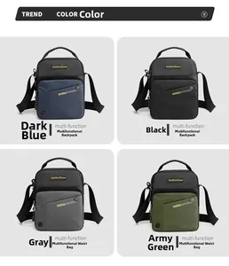 Sacs à bandoulière en nylon imperméable en bleu marine, noir, gris et vert armée