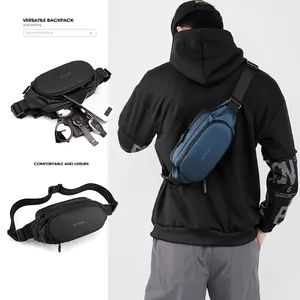 Heren Heuptas Waterafstotende Gecoate Stof Outdoor Borsttas Grote Capaciteit Crossbody Tas Verstelbare Band Meerdere Zakken