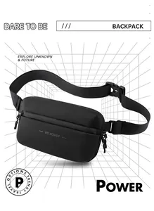 Close-up of matte waterproof fabric with mesh detail and adjustable buckle strap