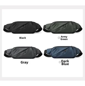 Waterproof nylon crossbody bag in four colors: black, army green, grey, and dark blue