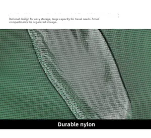 Détail du tissu en nylon vert durable avec sangle renforcée pour sacs de plein air