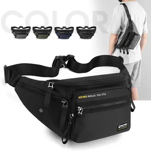 Borsa da Petto Multifunzionale in Nylon Impermeabile per Uomo Grande Capacità Marsupio Sportivo per Corsa all'aperto Viaggio Tracolla Casual