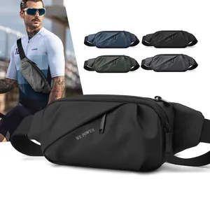 Men Waterproof Nylon Waist Bag Reflective Letter Print Chest Pack Functional Sports Crossbody Bag For Outdoor Cycling Running