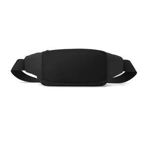 Waterproof sports waist bag with breathable honeycomb mesh back and adjustable strap
