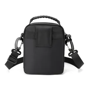Borsa a tracolla tattica nera leggera con manico rinforzato e passanti per cintura