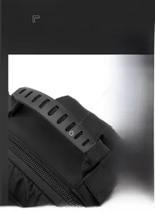 Detail of durable nylon chest bag featuring a reinforced handle and wepower logo