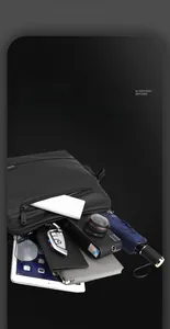 Detailed interior of the functional crossbody bag showing large storage capacity