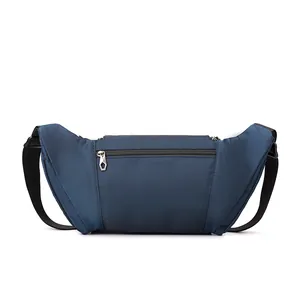 Sac banane bleu foncé de grande capacité en nylon indéchirable avec sangle réglable sport