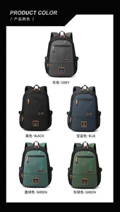 Dettaglio degli zaini casual per esterni disponibili in grigio, nero, blu e verde