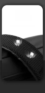 Close-up of breathable honeycomb mesh shoulder strap on black tactical crossbody bag
