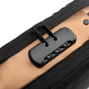 Bolso de pecho para hombre con candado antirrobo de 3 dígitos y botón de empuje