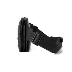 Marsupio nero impermeabile da uomo con tasche multiple con zip e cinturino regolabile
