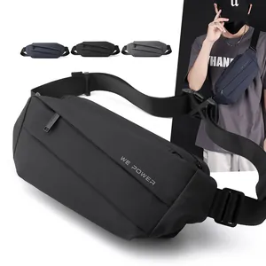 Herren Mode Wasserdichte Brusttasche Große Kapazität Sportliche Umhängetasche Nylon PU Leder Sling Bag Für Outdoor Reisen