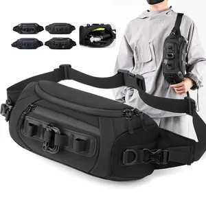 Men Waterproof Nylon Tactical Chest Bag Outdoor Techwear Multi-Pocket Crossbody Sling Pack Fashion Waist Bag For Hiking Travel