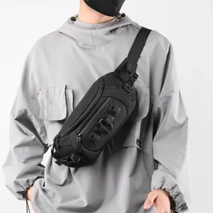 Tactical ballistic nylon crossbody bag for men featuring functional molle webbing system