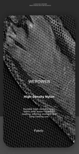 Close-up of high-density nylon fabric with water droplets showing waterproof feature