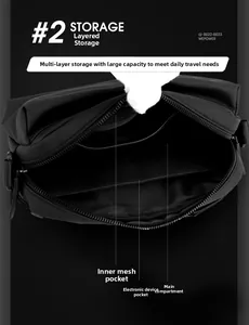 Detail view of the nylon bag interior showing mesh pocket and electronic device compartment