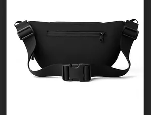 Detail showing the anti-theft back zipper pocket and wide strap with secure buckle closure