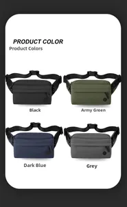 Detailed comparison of nylon cross-body bags in black, green, blue, and grey options