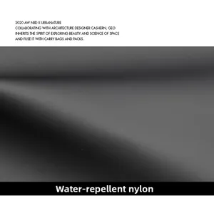 Detailed macro view of high-quality water-repellent nylon fabric texture for backpacks