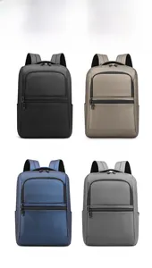 Waterproof business backpack in black, khaki, blue, and gray color options