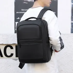 Waterproof business backpack in black nylon with large capacity for travel and outdoor use